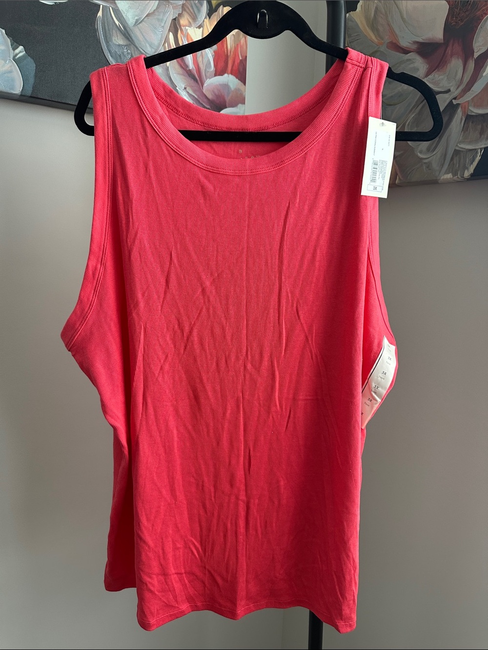 a new day Bright Coral Sleeveless Scoop Tank Top